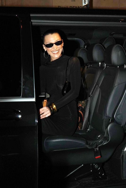 BELLA HADID Arrives at Yves Saint Laurent Afterparty in Paris 03/12/2025