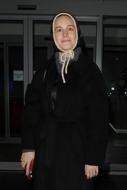 BRIE LARSON Leaves Thursday Performance of You Me Bum Bum Train in London 02/27/2025