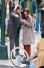 DAKOTA JOHNSON and Josh Hartnett on the Set of Verity in Midtown Manhattan 03/12/2025