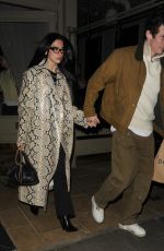 DUA LIPA and Callum Turner Night Out at Dorian Restaurant in London 03/11/2025