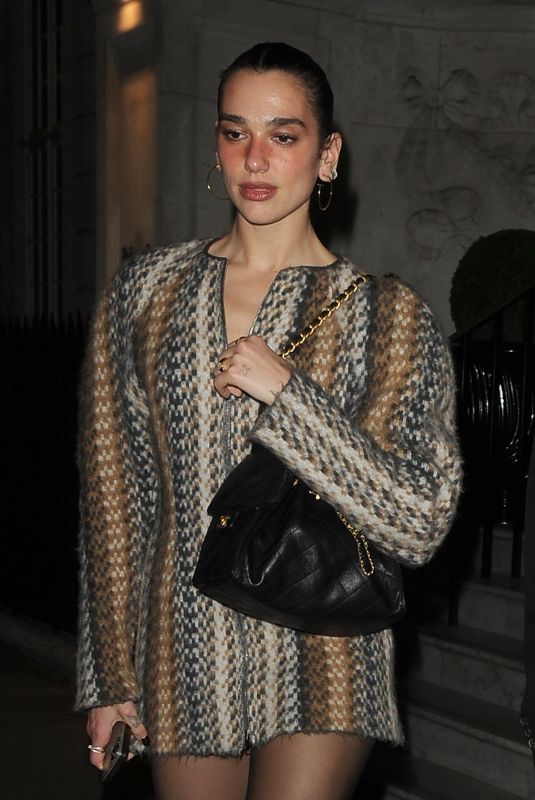 DUA LIPA Leaves Twenty Two Restaurant in Mayfair in London 03/05/2025
