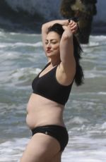 ELIZABETH REGAL in a Black Bikini at Hermosa Beach 03/21/2025