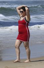 ELIZABETH REGAL in a Black Bikini at Hermosa Beach 03/21/2025