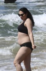 ELIZABETH REGAL in a Black Bikini at Hermosa Beach 03/21/2025