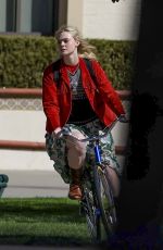 ELLE FANNING on the Set of Margo