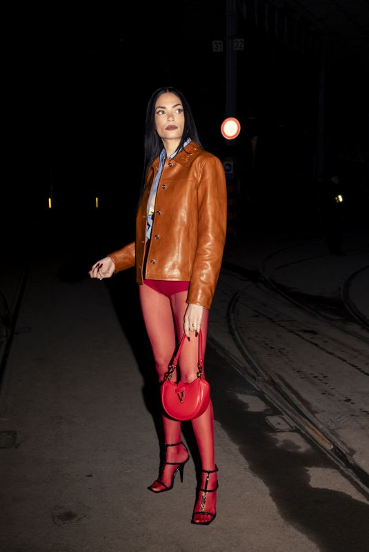 ELODIE DI PATRIZI at Versace Fashion Show at Milan Fashion Week 02/28/2025