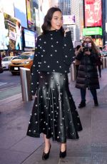 GAL GADOT Arrives at Live with Kelly and Mark and Visits Times Square in New York City 03/10/2025