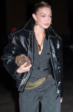 GIGI HADID Arrives at Rabanne Million Gold for Her Launch Party in New York City 03/13/2025