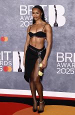 IMANI-LARA LANSIQUOT at Brit Awards at InterContinental Hotel in London 03/01/2025