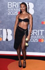 IMANI-LARA LANSIQUOT at Brit Awards at InterContinental Hotel in London 03/01/2025