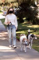 JOEY KING Walks Her Dogs Out in Los Angeles 03/21/2025