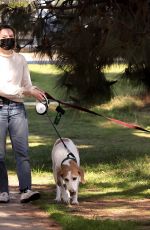 JOEY KING Walks Her Dogs Out in Los Angeles 03/21/2025
