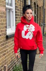KATIE PRICE Out with Her New Lipgloss Tattooed on Her Lips from Killa Cosmetics 03/11/2025