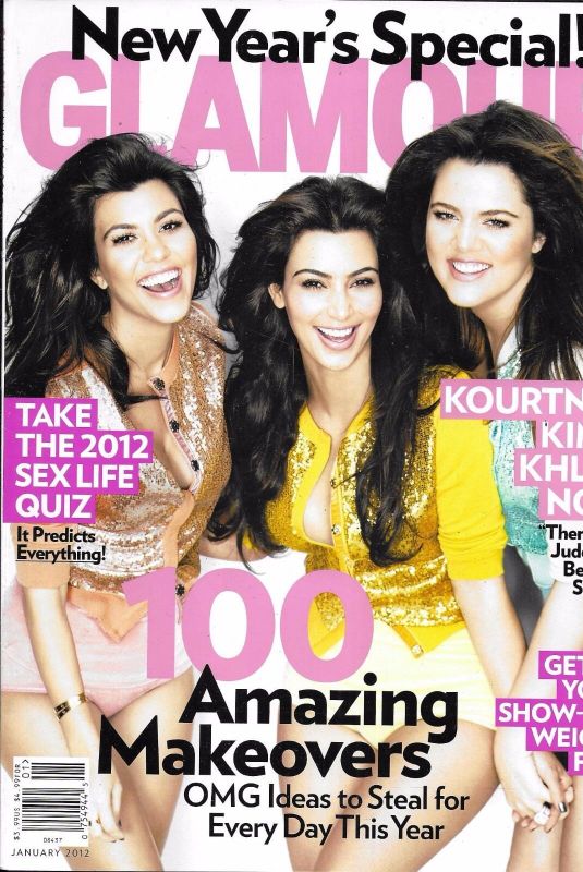 KIM, KOURTNEY and KHLOE KARDASHIAN in Glamour Magazine, January 2012