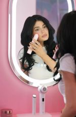 KYLIE JENNER Tries Out Booster Pro at Medicube Pop-Up in Los Angeles 03/25/2025