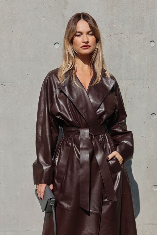 LILY JAMES at Giorgio Armani Show at Milan Fashion Week 03/02/2025
