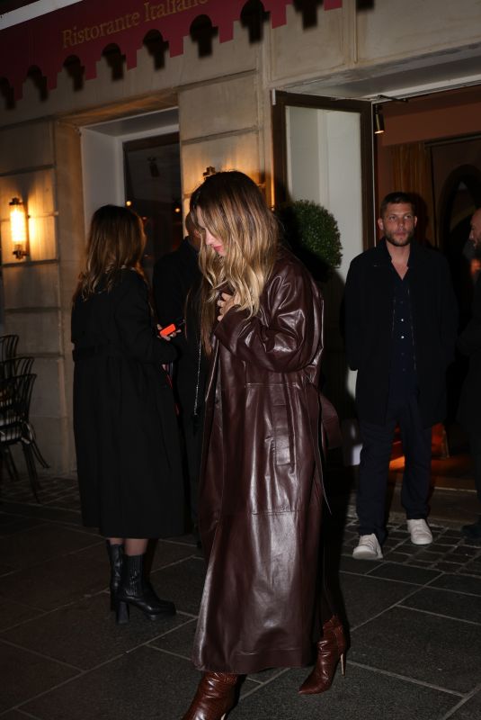 LILY JAMES Out for Dinner at Siena in Paris 03/09/2025