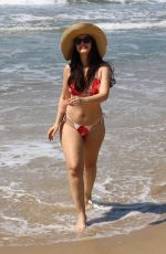 NATASHA BLASICK in a Red Bikini at Hermosa Beach 03/21/2025