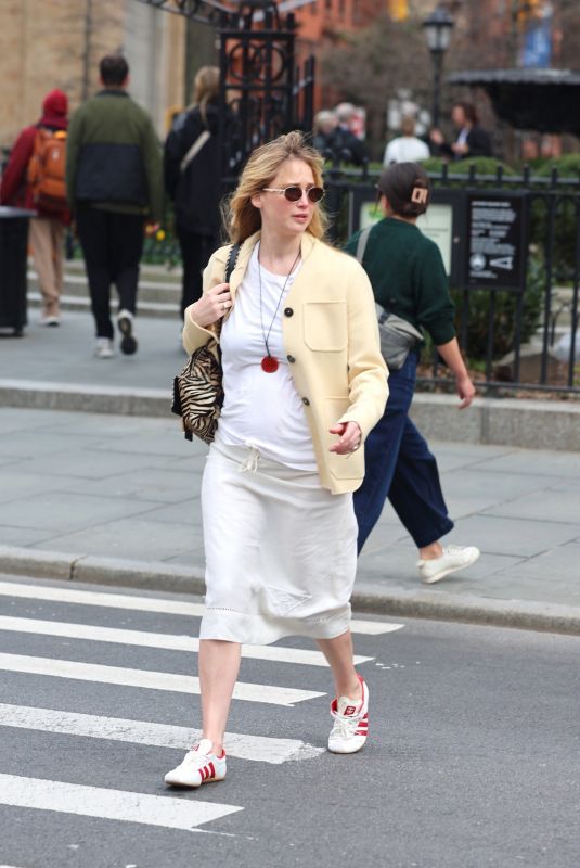 Pregnant JENNIFER LAWRENCE Out and About in West Village in New York City 03/28/2025