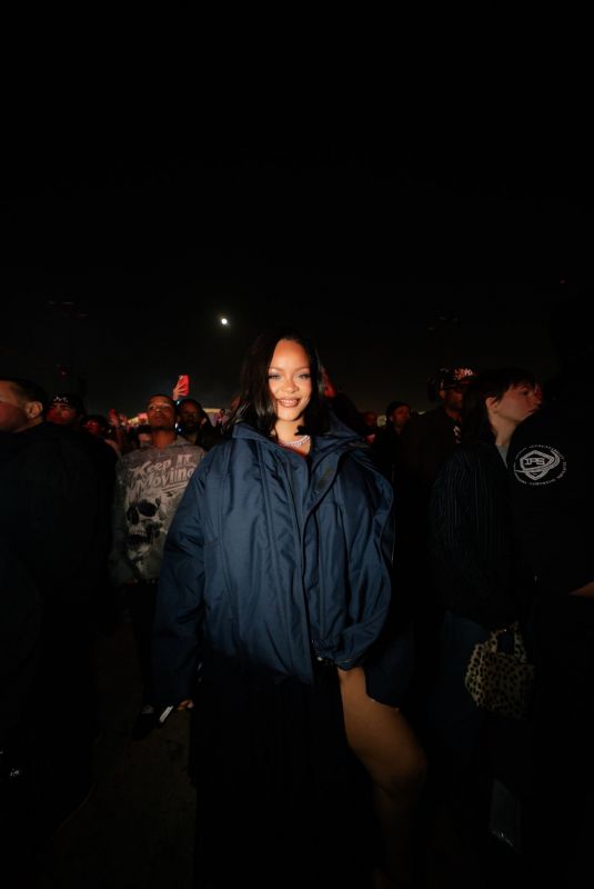 RIHANNA Watching ASAP Rocky’s Performance at Rolling Loud Festival in Inglewood 03/15/2025