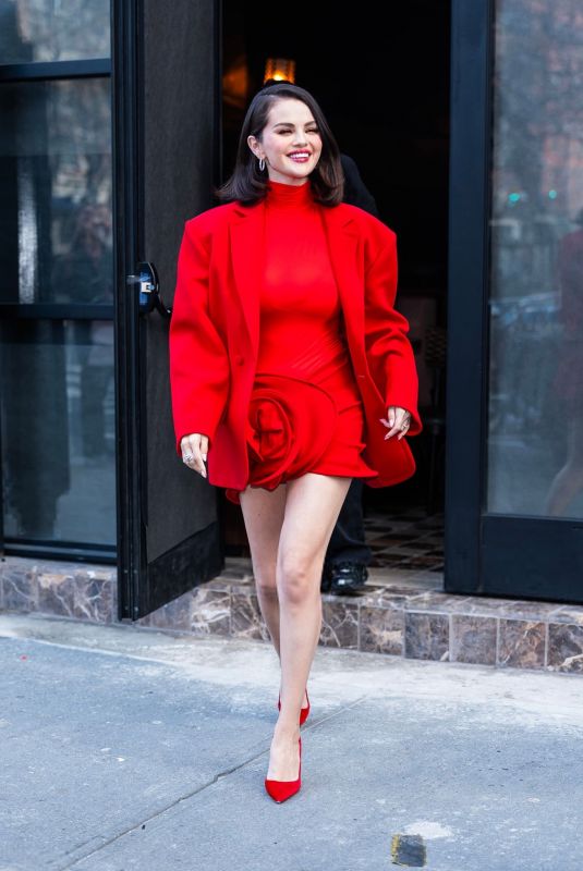 SELENA GOMEZ Headig to Rare Beauty Event for New Bouncy Blush in New York City 03/26/2025