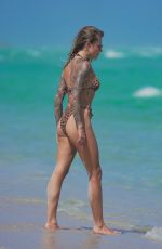 SOPHIA THOMALLA in a Leopard Print Bikini at a Beach in Miami 03/19/2025