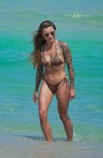 SOPHIA THOMALLA in a Leopard Print Bikini at a Beach in Miami 03/19/2025