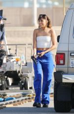 XOCHITL GOMEZ on the Set of a Music Video in Los Angeles 02/28/2025