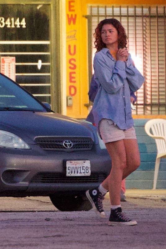 ZENDAYA on the Set of Euphoria Season 3 in Los Angeles 03/25/2025