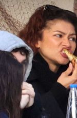 ZENDAYA Takes a Pizza Break from Filming The Odyssey in Favignana 03/30/2025