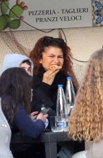 ZENDAYA Takes a Pizza Break from Filming The Odyssey in Favignana 03/30/2025