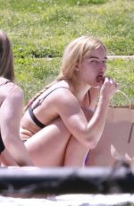 ADDISON RAE in a Cowgirl Hat and Mini Skirt and Tans in Bikini with Friends at Silver Lake Park 04/07/2025