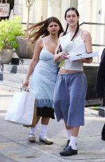 AMALIA HAMLIN and Her Friend TALA Out for Pizza to go in New York City 04/23/2025