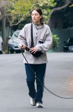 ANA CORRIGAN Out with Her Dog in Los Feliz 04/19/2025