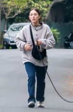 ANA CORRIGAN Out with Her Dog in Los Feliz 04/19/2025
