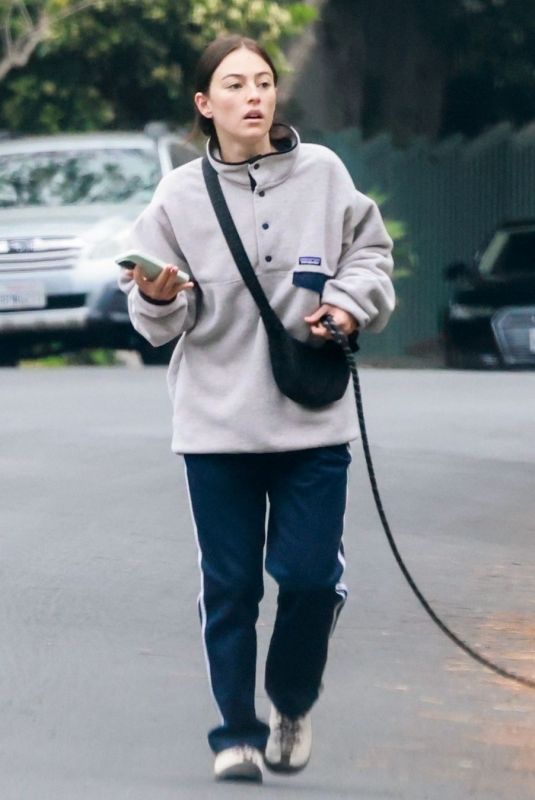 ANA CORRIGAN Out with Her Dog in Los Feliz 04/19/2025