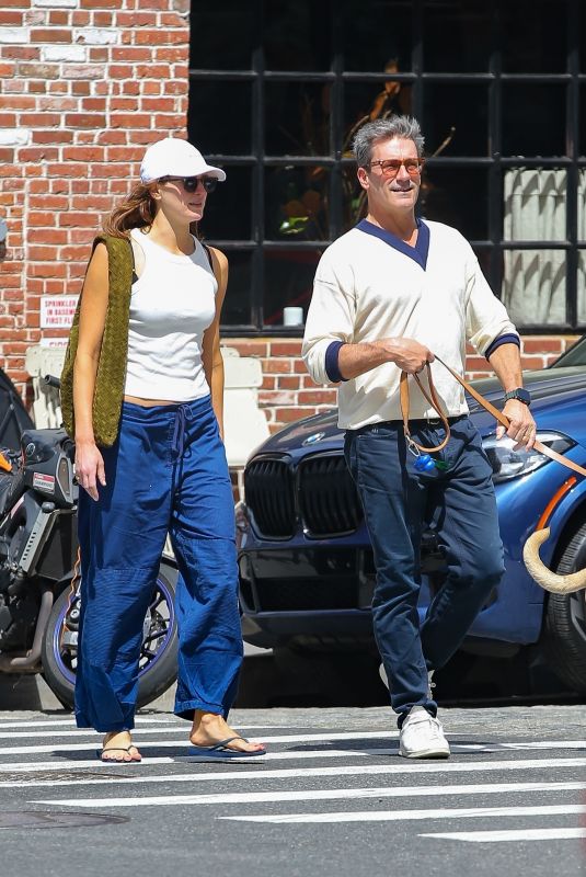 ANNA OSCEOLA and Jon Hamm Out in New York 04/25/2025