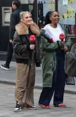 ASHLEY ROBERTS and OTI MABUSE Films Tik Tok Videos in London 04/08/2025