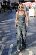 ASHLEY ROBERTS in a Grey Corset Top and Matching Trousers at Heart Radio 04/07/2025