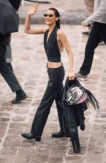 BELLA HADID Arrives on the Set hor Her New Show The Beauty in Paris 04/12/2025