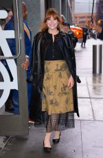BRYCE DALLAS HOWARD Arrives at ABC Studios in New York City 04/07/2025