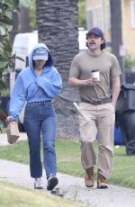 CAYLEE COWAN and Casey Affleck Out for Coffee in Los Angeles 04/17/2025