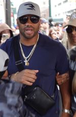 CIIARA and Russell Wilson Arrives at Madison Square Garden in New York City 04/19/2025