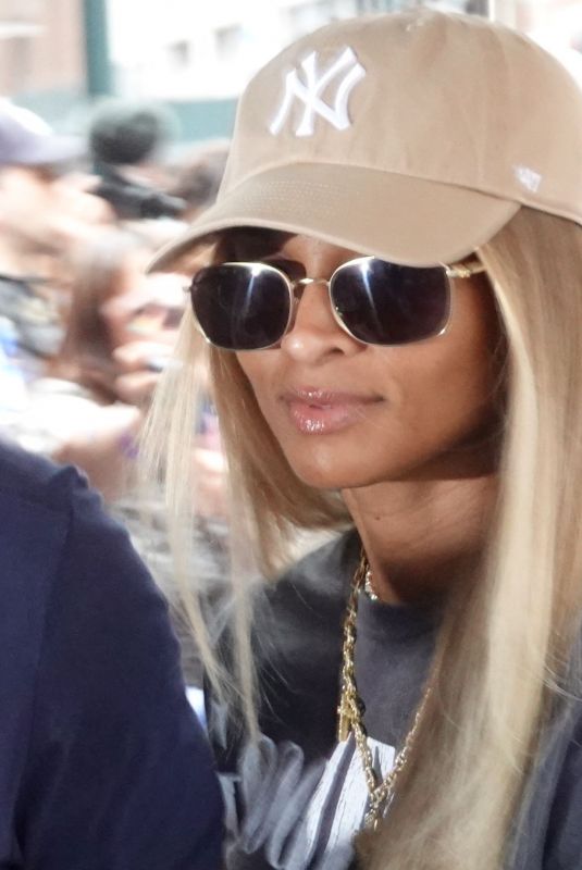 CIIARA and Russell Wilson Arrives at Madison Square Garden in New York City 04/19/2025