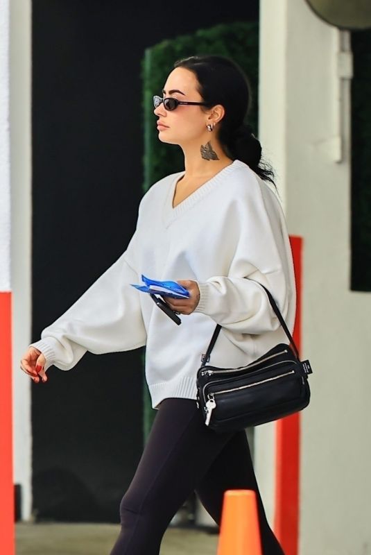 DEMI LOVATO Leaves a Parking Lot in Beverly Hills 04/23/2025