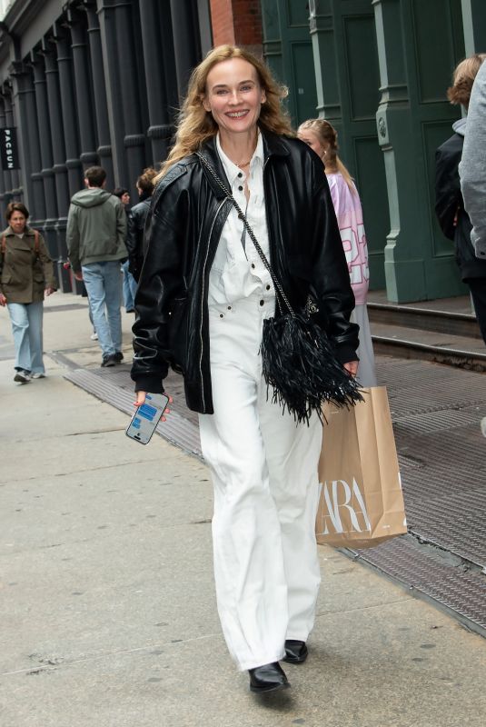 DIANE KRUGER Shopping at Zara Store in New York City 04/14/2025