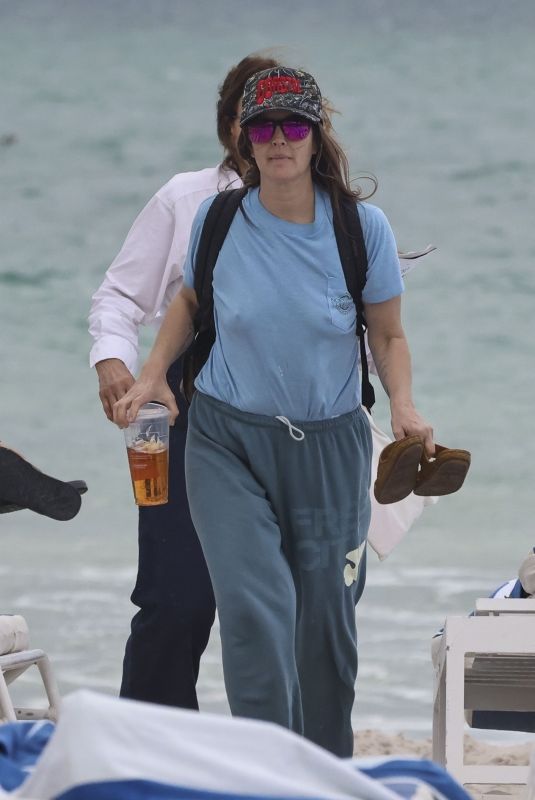 DREW BARRYMORE Enjoys Beach Day after MSC Cruises Campaign 04/10/2025