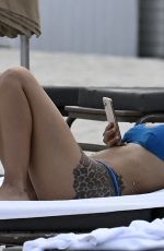 ELETTRA LAMBORGHINI in a Blue Bikini at a Beach in Miami Beach 10/10/2024
