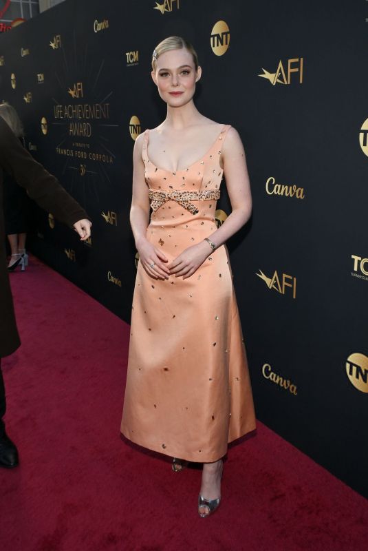 ELLE FANNING at AFI Life Achievement Award Ceremony Honoring Francis Ford Coppola in Hollywood 04/26/2025