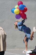 ELSA HOSK and Stefon Diggs Filming UGGs New Ad Campaign in Venice Beach 04/02/2025
